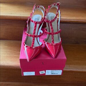 Valentino Red Rockstud Patent Heels